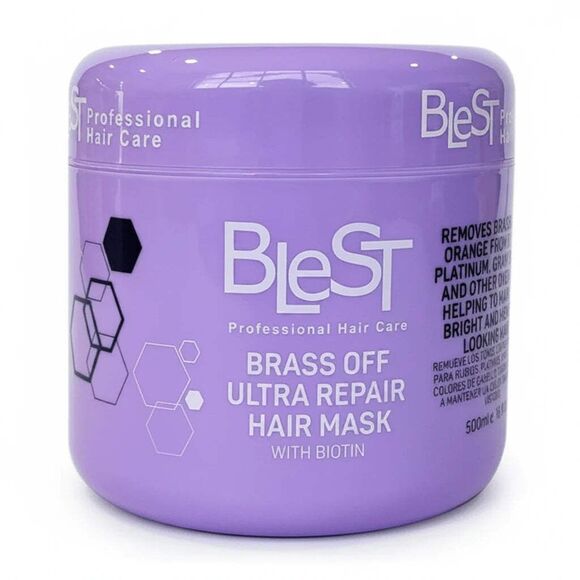 Blest Professional Hair Care Other - Blest Professional Brass Off Ultra Repair Hair Mask with Biotin (500ml)